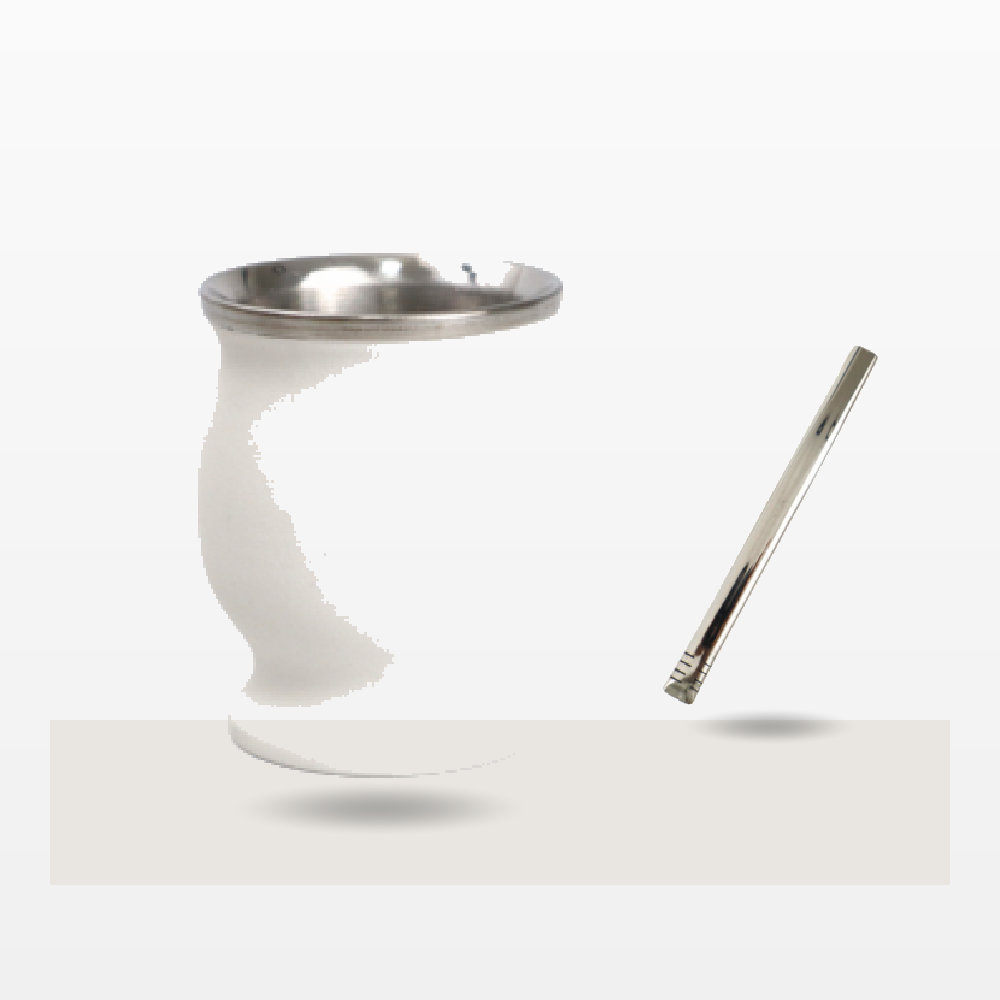 Set Mate Termico Acero Copita BLANCO (AB) + Bombilla