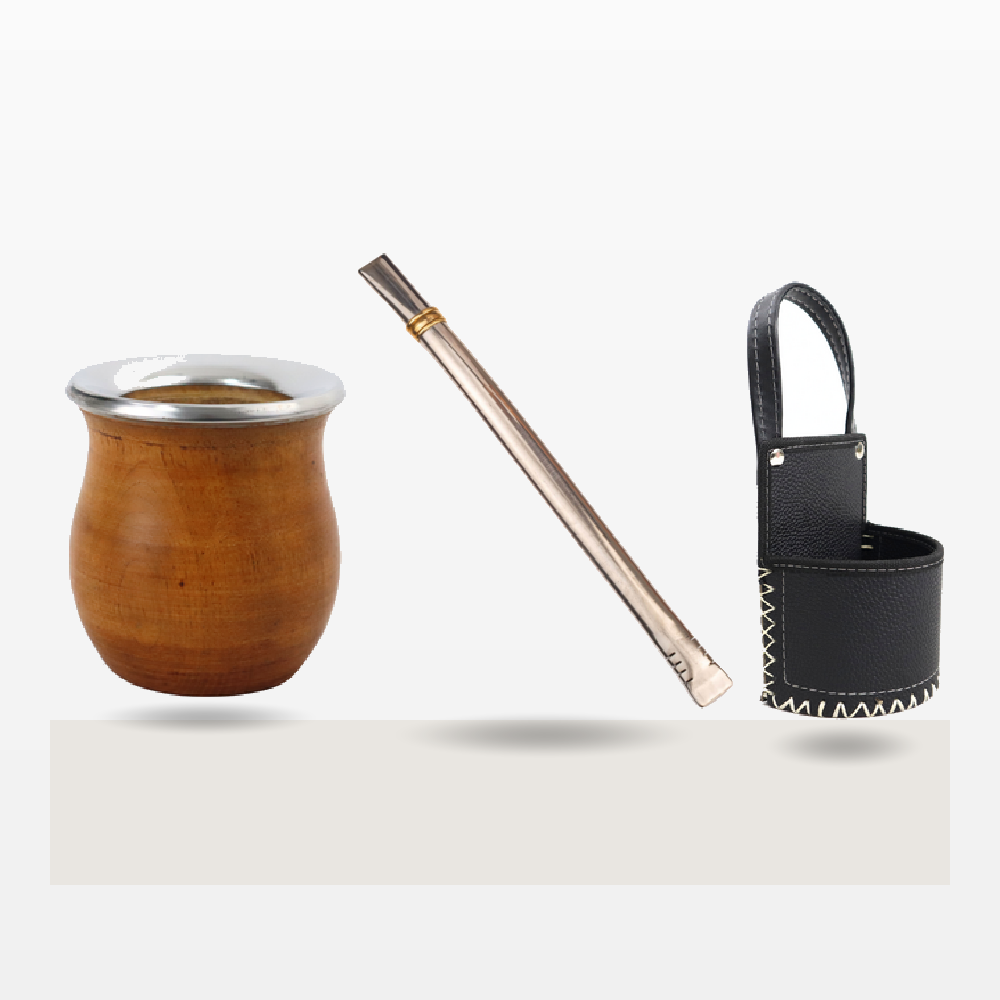 Set Mate Perita Liso Acero + Portamate + Bombilla